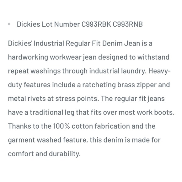 Dickies Industrial Jeans Men’s 38x32 Lot Of 2 Gray Regular Fit Heavy Duty Denim - Picture 15 of 15